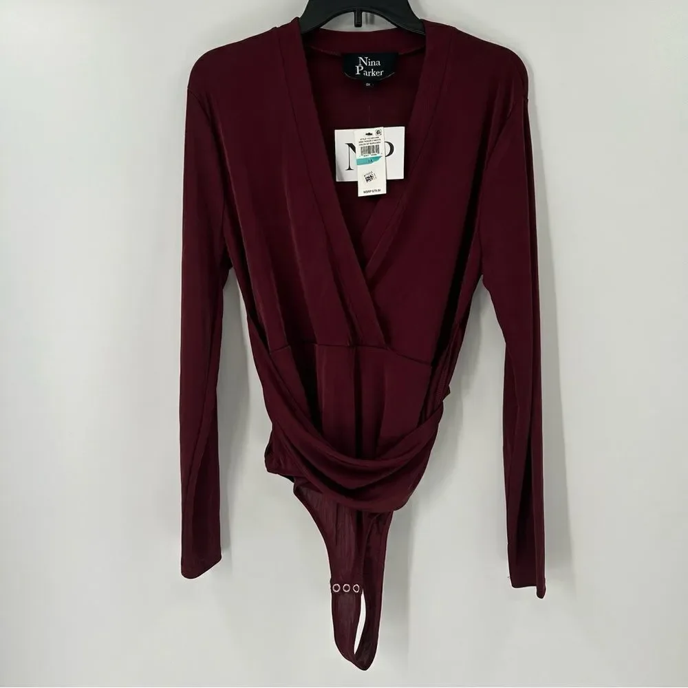 PLUS SIZE Nina Parker Crossover Bodysuit NEW!